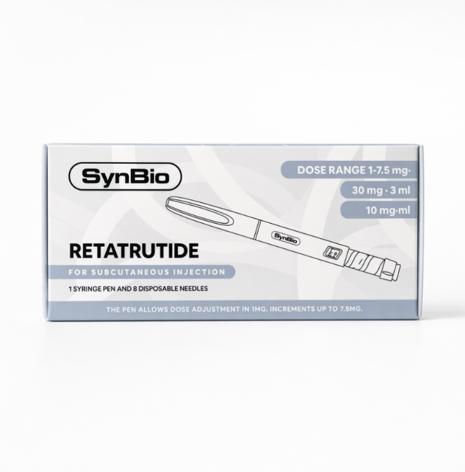 Retatrutide 30mg Synbio Pen – EU research-grade triple GLP-1/GIP/glucagon receptor agonist peptide